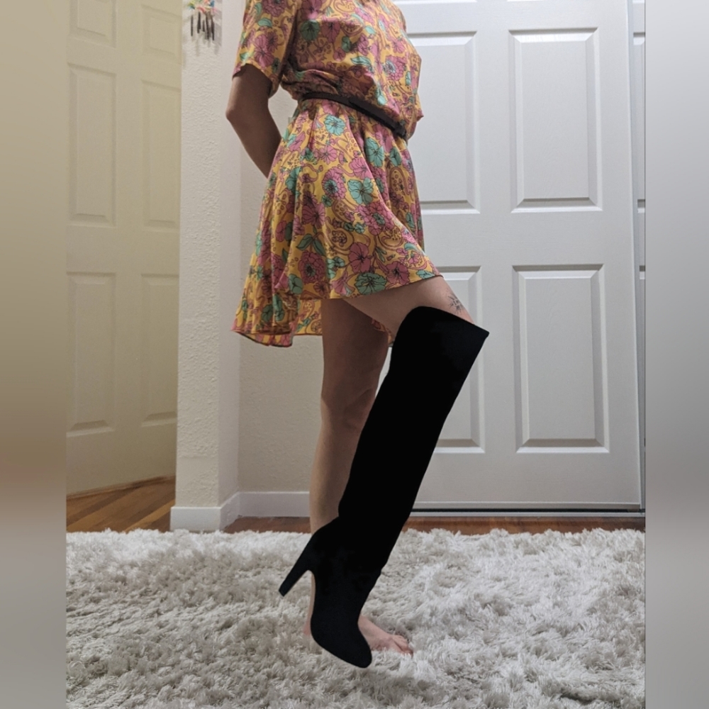 Anthropologie Candela over the knee thigh high black boots